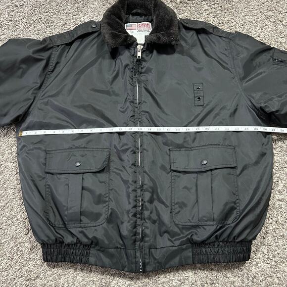 Vintage Bomber Jacket National Patrol Quilted Nylon Full Zip y2k Insulated Black - Picture 6 of 11